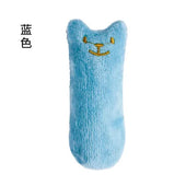 Interactive catnip cat toy blue chew and bite toy designed for playful cats.