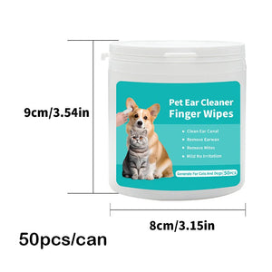 Pet Ear Cleaning Wipes for Dogs & Cats | Finger Ear Wipes