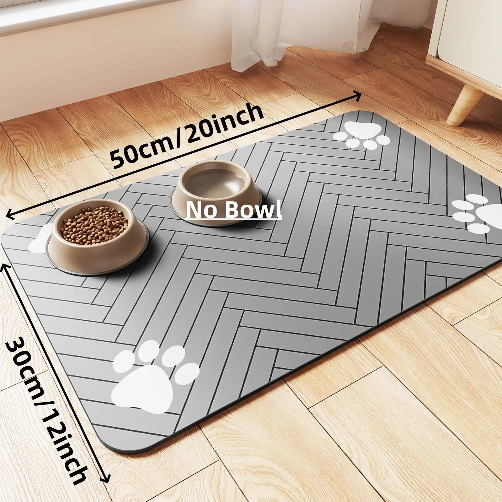 absorbent pet feeding mat- grey colour