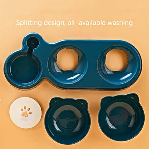 3-in-1 cat food and water bowl-