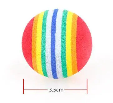 Interactive catnip cat toy rainbow ball chew and bite toy designed for playful cats.
