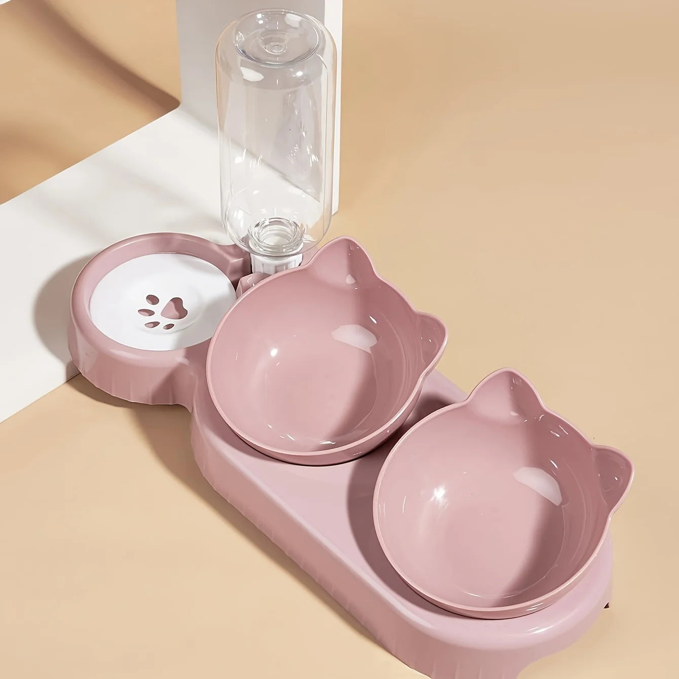 3-in-1 cat food and water bowl- 