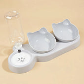 3-in-1 cat food and water bowl- 