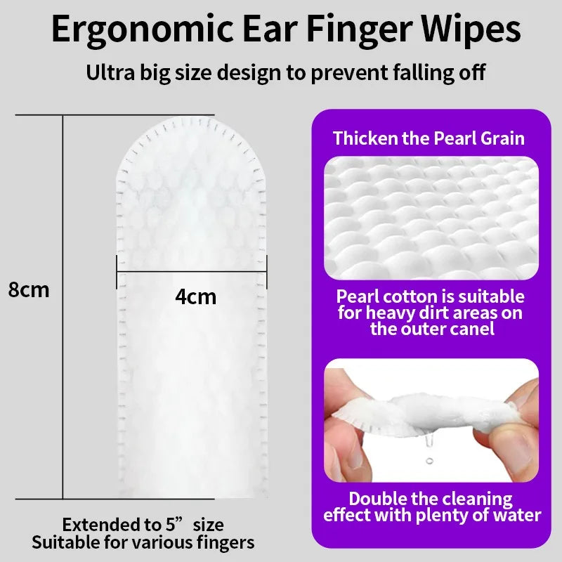 Pet Ear Cleaning Wipes for Dogs & Cats | Finger Ear Wipes disassembled
